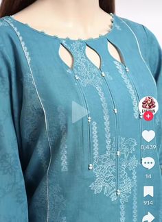 Shirt Gala Design, Trending Neck Designs For Suits, Trending Neck Designs For Kurtis, Girls Shirts Design Pakistani, Kapri Designs, Neck Designs For Kurtis, Designs For Kurtis, Neckline Styles, Gala Designs