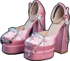 Purple High Heel Shoes, Purple High Heels, Dr Shoes, Short Curly Wigs, Cross Chain, Pretty Shoes, Barbie Girl, Girly Girl, Chain Pendants