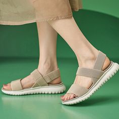 Beige Slip-on Sport Sandals For Summer, Beige Synthetic Sport Sandals For Summer, Spring Vacation Beige Sport Sandals, Flat Beige Sport Sandals For Spring, Beige Flat Sport Sandals For Spring, Casual Beige Flat Heel Slingback Sandals, Beige Comfortable Slingback Sandals For Spring, Beige Open Toe Sport Sandals For Beach, Comfortable Beige Slingback Sandals For Spring