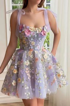 dress Tangled Hoco, School Mood, Sweet 15 Party Ideas, Eras Outfits, Magical Party, Light Purple Dress, Hoco Dress, Dress Collar, 16 Dresses