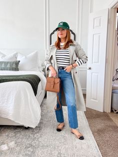 Women's Slim Crew Sweater Top curated on LTK Ny Yankees Hat, Yankee Hat, Spring Looks, Sweater Top, Trench Coat, Summer Fashion, Wardrobe, Women Shopping