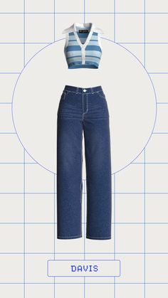 Take it back to the 90’s when things were just.....more chill with this set 💕 Trendy High-waist Denim Blue Crop Top, Trendy Fitted Cropped Flare Jeans, Straight Leg Blue Jeans, 90s Fits, Take It Back, Deja Vu, Other Outfits, Striped Crop Top, V Cut