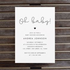 Minimalist Cute Script QR Code Photo Baby Shower Invitation  Zazzle Qr Code Photo, Text Photo, Minimalist Baby, Baby Shower Invites, Neutral Baby, Baby Shower Invitation