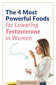 Are you looking for natural ways to lower your testosterone levels? We've got you covered! Discover our list of 4 foods that lower testosterone in women with PCOS, helping you maintain balance and health. Get the list on the blog and start living your most balanced life today! Lower Testosterone In Women, Testosterone Boosting Foods, Too Much Estrogen, Healthy Hormones, Boost Testosterone, Estrogen Dominance