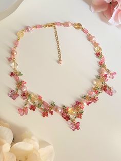 Butterfly Sunset, Dreamy Butterfly, Sunset Necklace, Anting Manik, Beaded Necklace Diy, Handmade Jewelry Tutorials, Beads Bracelet Design