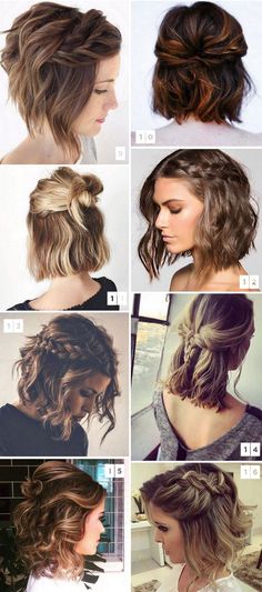 16 Penteados para Cabelos Curtos Muito Pinados no Pinterest Bows Diy, Hair 2018, Peinados Fáciles Para Cabello Corto, Short Wedding Hair, Cute Hairstyles For Short Hair, Hair Braids, Short Hair Updo, Short Hairstyle