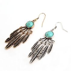 // Adjustable Alloy Drop Earrings, Dangle Alloy Earrings With Ear Wire, Casual Metal Drop Earrings, Casual Metal Dangle Jewelry, Casual Single Dangle Earring, Single Casual Drop Earring, Casual Single Drop Earring, Vintage Feather, Native American Earrings