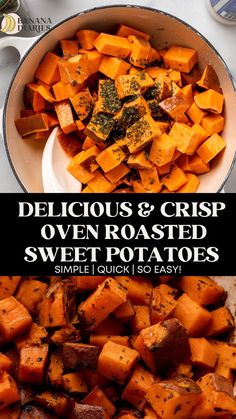 delicious and crisp oven roasted sweet potatoes are the perfect side dish for any holiday dinner