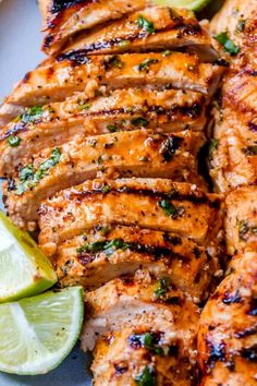 An EASY recipe for grilled Cilantro Lime Chicken, with a 5-minute prep time. The chicken marinade is so flavor-packed resulting in juicy and tender chicken. Grilled Cilantro Lime Chicken, Cilantro Lime Chicken Marinade, Lime Marinade For Chicken, Grilled Chicken Breast Recipes, Grilled Chicken Marinade, Bbq Chicken Breast