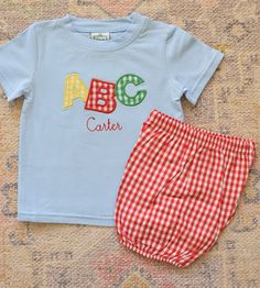 The sweetest set for your best baby boy to wear to school! This listing includes the shirt and shorty elastic banded shorts. Preppy Cotton School Sets, Cute Cotton Sets For Daycare, Back To School Outfit, School Sets, Baby Cover, Diaper Cover, Back To School Outfits, Boys Top, School Outfit