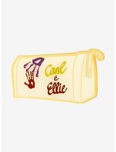 a yellow and white sign that says cake et effiee on it's side