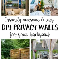 an outdoor privacy wall with text overlay that says, diy privacy walls for your backyard