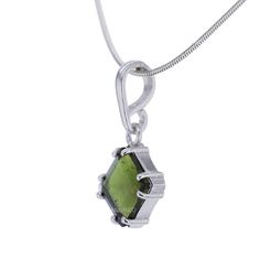 own a piece of the galaxy this beautiful forest green faceted Princess cut Moldavite tektite is set in simple Sterling Silver setting formed by a meteorite impact in southern Germany (Nördlinger Ries Crater) that occurred about 15 million years ago, Modavite is in its essence a galaxy traveler Moldavite pendant measures approximately: 3/8" x 3/8" .925 Sterling Silver chain chain length: 16" FREE SHIPPING WITHIN MAINLAND US! Polished Green Tourmaline Jewelry, Green Tourmaline Pendant Jewelry, Moldavite Pendant, Southern Germany, Odd Numbers, Beautiful Forest, 925 Sterling Silver Chain, Princess Cut, Chain Lengths