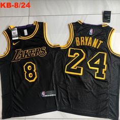 two black jerseys with the number 24 on them