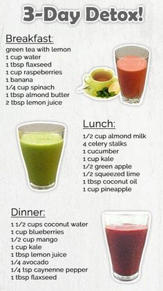 Smoothies Vegan, 3 Day Detox, Smoothie Detox, Makanan Diet, Healthy Juice Recipes