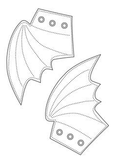 a paper cut out of a bat with two wings on the front and one wing in the back