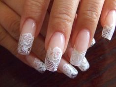 White Lace Nail Design, Nails Lace, Spice Nails, Lace Nail Design, White Lace Nails, Lace Nail Art, Halloween Nails Easy, Lace Nails, Nails Trends