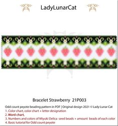 an image of a bracelet with hearts on it and the words, lady luna cat