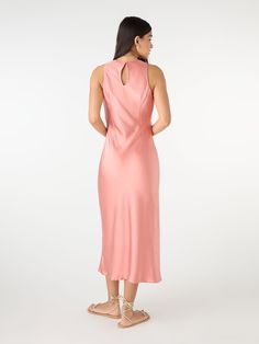 Easily your favourite. The Dominica is an effortless, sleeveless midi dress with a high neck in deadstock copper satin. No fuss needed, slip it on and go. Dresses Occasion, Bias Cut Dress, Cerise Pink, Garment Factory, Sleeveless Midi Dress, Midi Dress Sleeveless, Sleeveless Maxi Dress, Dress Party, Minimal Design