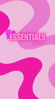 the words essentials appear to be in pink and purple swirls on an abstract background