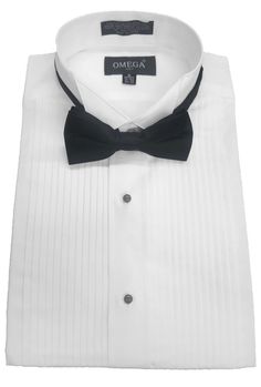 WELCOME TO DAGACCI YOU ARE BIDDING ON A OMEGA TUXEDO DRESS SHIRT with WING COLLAR, 1/4" PLEAT, Convertible Cuffs. *What this means is that the shirt can be worn with cufflinks or without. The cuffs have buttons but also a place for cufflinks if you so desire.  AVAILABLE COMBINED SHIPPING. AVAILABLE LOTS SALE. PLS, CONTACT US IF ANY QUESTIONS.  SEE MY EBAY STORE OUR LOT SALES AS WELL. SELECT YOUR NECK SIZE AND SLEEVE LENGTH.    SIZE CHART     XS S M L Formal Collared Dress Shirt For Summer, Summer Formal Collared Dress Shirt, Elegant Fitted Summer Dress Shirt, Fitted Dress Shirt For Formal Summer Occasions, Fitted Formal Summer Dress Shirt, Fitted Dress Shirt For Summer Formal Events, Elegant Dress Shirt With Fold Down Collar For Daywear, Summer Formal Fitted Dress Shirt, Fitted Summer Formal Dress Shirt