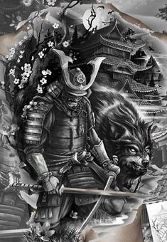 Samurai Back Tattoo, Japanese Warrior Tattoo, Shen Long Tattoo, Samurai Tattoo Sleeve, Warrior Tattoo Sleeve, Samurai Warrior Tattoo, Japanese Back Tattoo, Guerriero Samurai, Japanese Tattoos For Men