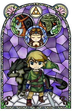 the legend of zelda stained glass window