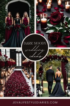 red and black wedding theme with roses