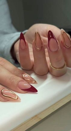 Cherry Wine Nails, Unghie Sfumate, Kutek Disney, Wine Nails, Nails Classy, Cherry Wine, Cherry Nails, Going Viral, Nails 2024