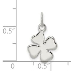 Solid Sterling Silver Polished Finish 4 Leaf Clover Charm Pendant Average Weight 0.87GM, Width of Item 12MM Italian Horn, Clover Pendant, 4 Leaf Clover, Clover Charm, Fine Jewelry Gift, Leaf Clover, Clover Leaf, Selling Jewelry, Charm Pendant