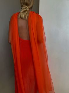 VESTIDO GALA (PRE ORDER) – CRIS SERRA Chiffon Cape, Gala Dress, Dress With Open Back, Halter Neck Dress, Scarf Dress, Event Outfit, Chiffon Scarf, Gala Dresses, Halterneck Dress