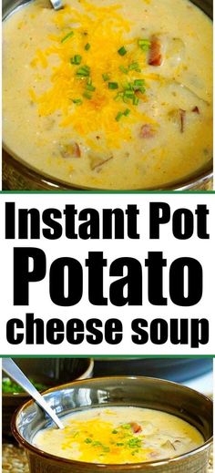 This Instant Pot potato cheese soup is perfect for any lunch or dinner meal! This is a comfort soup that even the kids will love! Make this potato cheese soup as a St. Patrick's Day dish for you and your guests to enjoy together! This soup is super easy and savory! Soup In Instant Pot, Instant Pot Potato Soup, Potato Cheese Soup, Soup With Cheese, Delicious Instant Pot Recipes, Instant Pot Breakfast, Cheese Soup Recipe, Crockpot Express, Easy Pressure Cooker Recipes