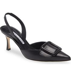 Manolo Blahnik Maysli Buckle Slingback Pointed Toe Pump (Women) | Nordstrom Manolo Blahnik Maysli, Manolo Blahnik Slingback, Shoes Manolo Blahnik, Manolo Blahnik Pumps, 2024 Outfits, Manolo Blahnik Shoes, Footwear Design Women, Suede Pumps, Slingback Pump