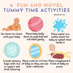 an info sheet describing how to use tummy time activities for babies and toddlers