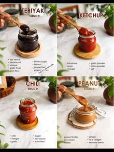 the steps to making ketchup are shown