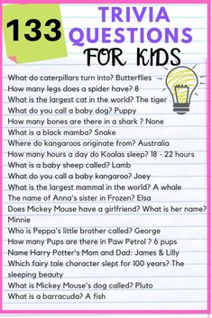 Kids Quiz Questions, Funny Trivia Questions, Funny Quiz Questions, Trivia Questions For Kids, Quizzes For Kids, General Knowledge For Kids, Fun Quiz Questions, Questions For Kids, Fun Trivia Questions