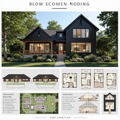 a house with lots of windows and floor plans