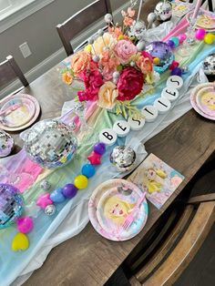 the table is set for a birthday party