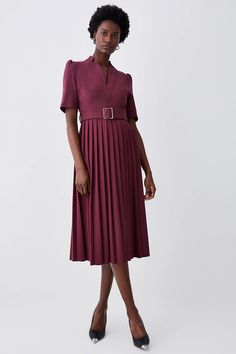 Pink A-line Midi Dress With Pleated Waist, Pink Fitted A-line Pleated Dress, Formal Pleated Pink Midi Dress, Pink Midi-length Pleated Dress For Formal Occasions, Pink Midi Length Pleated Dress For Formal Occasions, Pink Pleated Midi Dress For Formal Occasions, Formal Pink Midi-length Pleated Dress, Formal Pink Pleated Midi Dress, Pink Midi Length Pleated Formal Dress