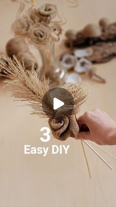 a person is holding some straws with the words 3 easy diy