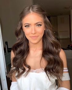 Bridesmaid Hair Makeup, Guest Hair, Ball Hairstyles, Long Hair Wedding Styles, Front Hair Styles, Wedding Hair Inspiration, Long Brown Hair