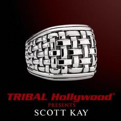 LARGE WOVEN SILVER Mens Ring By Scott Kay Golden Rings For Men, Mens Sterling Silver Bracelets, David Ring, Cool Rings For Men, Mens Skull Rings, Silver Mens Ring, Golden Rings, Unique Silver Rings, Mens Band Rings