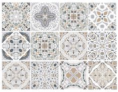 an assortment of decorative tile designs