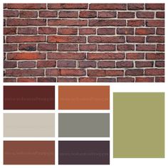 a brick wall is shown with different colors and sizes to choose for the color scheme