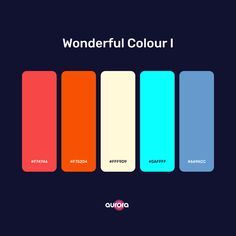 an image of colorful colors for the word, wonderful color i on a dark background