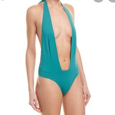 Kendall + Kylie Kksa-10010 Plunge Halter 1 Piece Swimsuit Size Small Nwt Style # Kksa-10010 Show Off Some Skin In This Halter One-Piece Swimsuit. - Deep V-Neck - Halter Neck Ties - Open Back - Solid Color - Minimal Coverage - Fully Lined * Missing Hygienic Liner Never Worn Swimsuit Style Sold On Revolve 120$ Chic Green Backless Swimwear, Chic Green Halter Neck Swimwear, Chic Green Bodysuit For Pool, Chic Halter Neck Bodysuit For Pool, Chic Blue Backless Swimwear, Spring Poolside Halter Neck Bodysuit, Spring Halter Neck Bodysuit For Poolside, Halter Neck Bodysuit For Poolside Spring Season, Beachwear Halter Neck Bodysuit For Pool