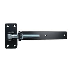 a black door handle with screws on it