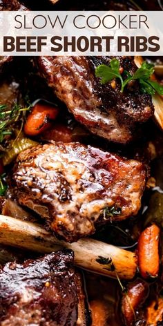 slow cooker beef short ribs with carrots and parsley