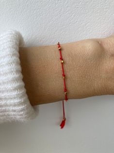 Red String Bracelet. Red String of Fate Bracelet. Red String Silk Bracelet . Silk Bracelet With Karen Hill Tribe Gold Vermeil Nuggets. - Etsy Cyprus Red Friendship Bracelet With Gold Beads As Gift, Red Friendship Bracelets With Gold Beads As Gift, Everyday Red Friendship Bracelet With Round Beads, Minimalist Red Beaded Bracelets For Friendship, Red Minimalist Beaded Bracelets For Friendship, Minimalist Red Beaded Bracelet With Tiny Beads, Dainty Red Beaded Bracelets For Everyday, Dainty Red Bracelet With Sliding Knot, Dainty Red Adjustable Bracelet