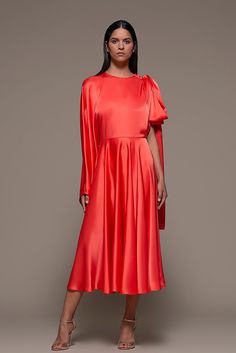 Draped Sleeve midi dress - HerTrove Luxury Spring Dresses With Draped Sleeves, Luxury Feminine Midi Dress With Draped Sleeves, Luxury Draped Midi Dress In Viscose, Luxury Viscose Draped Midi Dress, Luxury Midi Dress With Draped Sleeves For Work, Luxury Sheath Midi Dress With Draped Sleeves, Luxury Fitted Midi Dress With Draped Sleeves, Luxury Midi Dress With Draped Sleeves, Flowy Midi Skirt